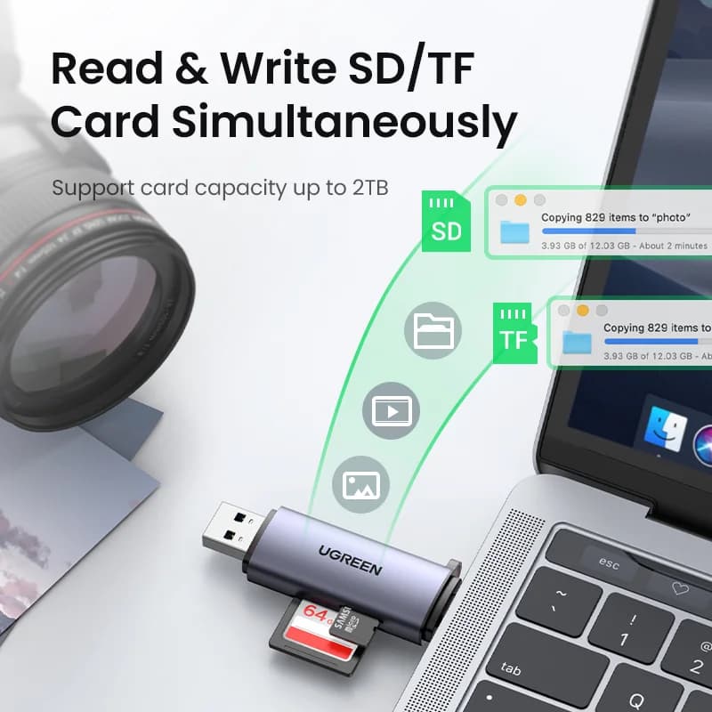 USB 3.0 & USB-C SD/MicroSD kaardilugeja