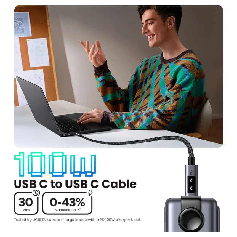 USB-C kuni USB-C kaabel, 100W PD, 0.5-3m