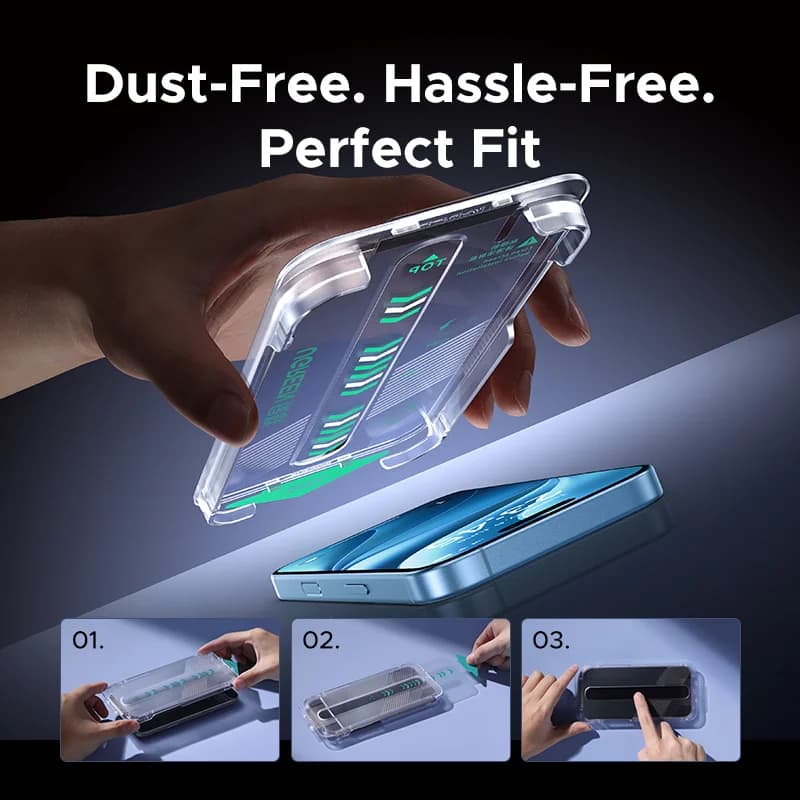 Karastatud klaasist ekraanikaitse iPhone'ile, 2-osaline komplekt