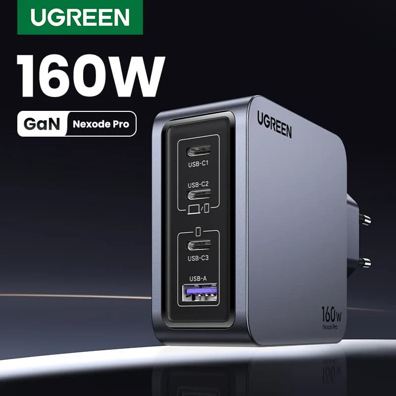 160W GaN USB-C seinaklaader, PD3.1