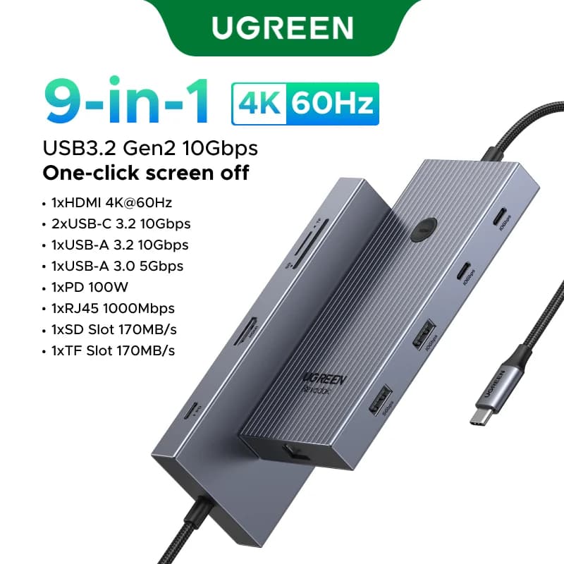 USB-C hub kahe HDMI ja RJ45-ga