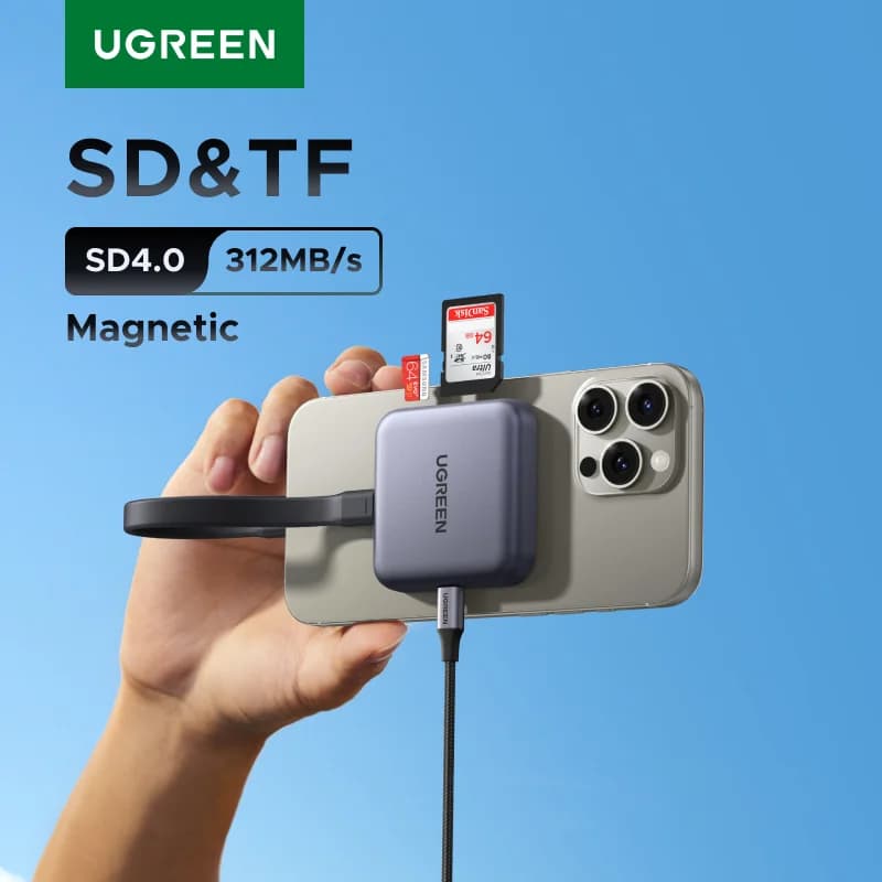 Magnetiline USB-C SD ja TF kaardiluger, 312MB/s