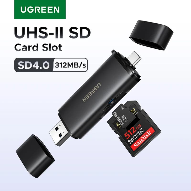 USB-C SD 4.0 kaardilugeja, 312MB/s