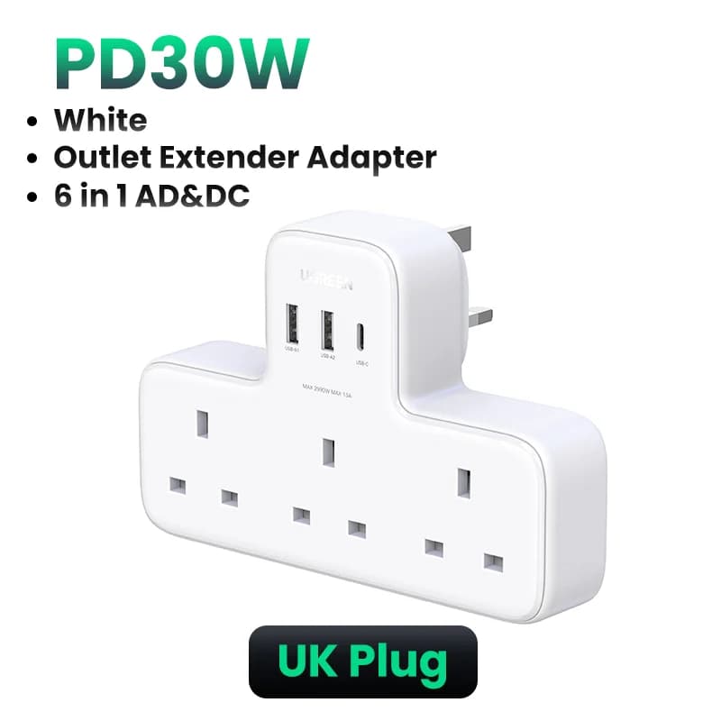 UK pistikupesaga pikendusadapter