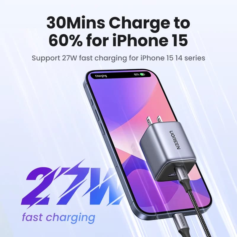 35W GaN USB-C kiirlaadija US pistikuga