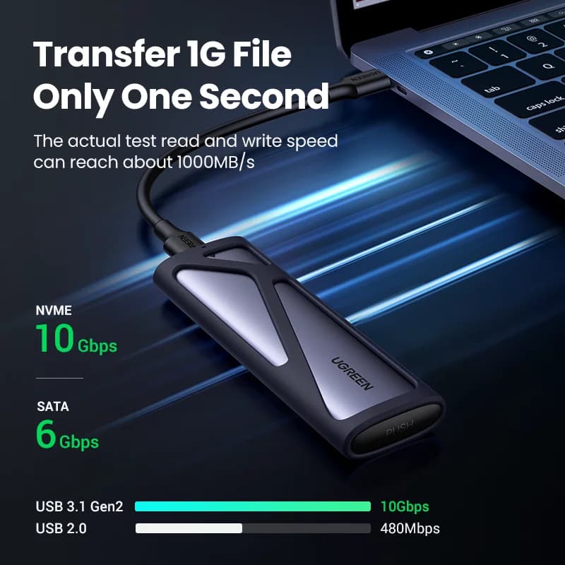 Kahe protokolliga M.2 NVMe/SATA SSD ümbris