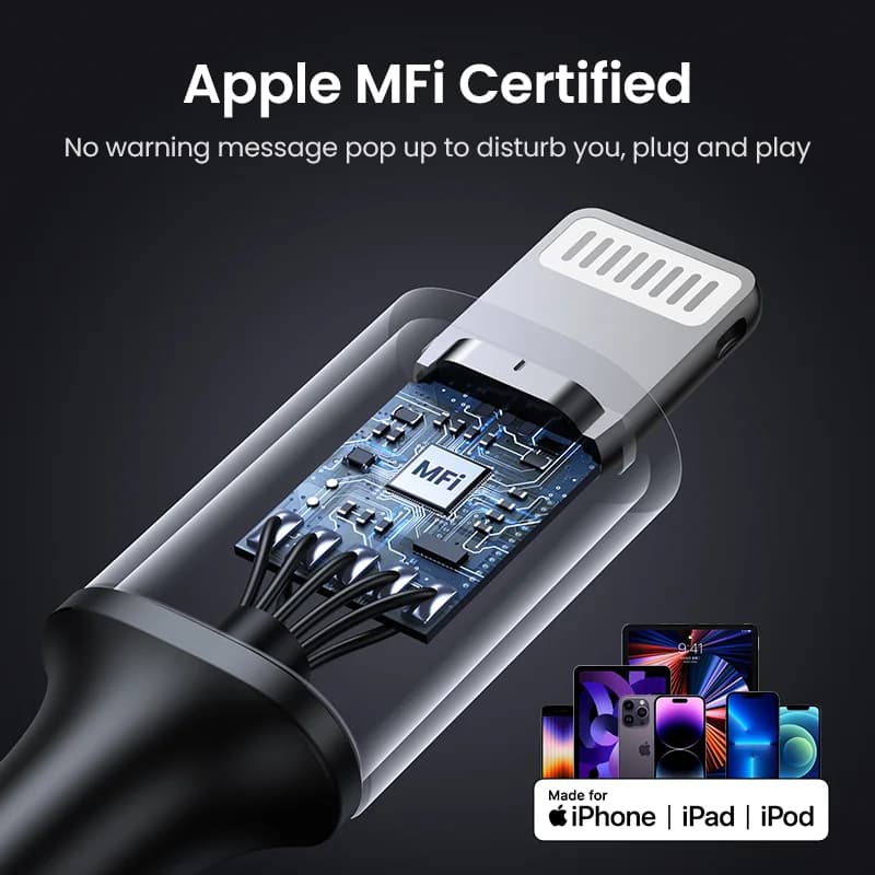 USB-C Lightning-kaabel, 20W PD, MFi