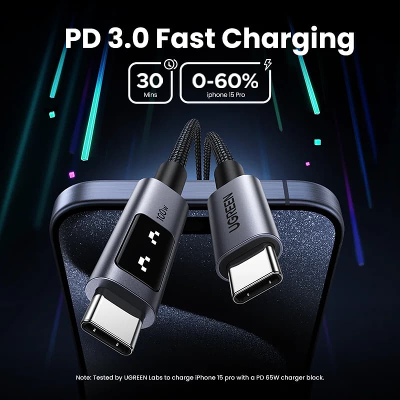 USB-C kuni USB-C kaabel, 100W PD, 0.5-3m