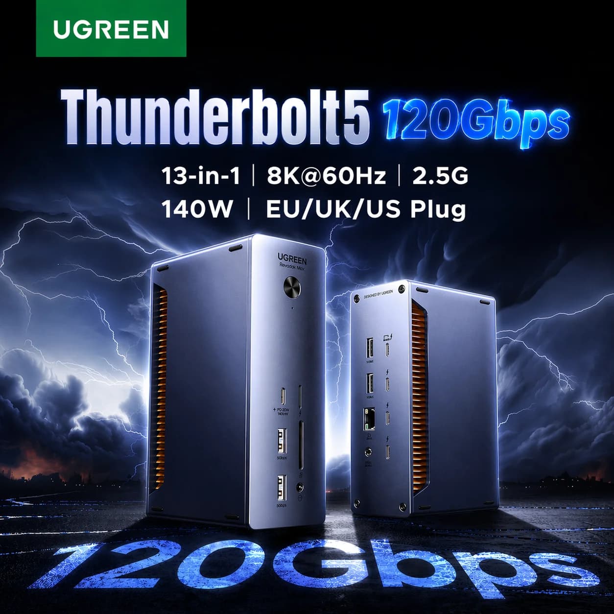 Thunderbolt 5 dokijaam 120Gbps 8K