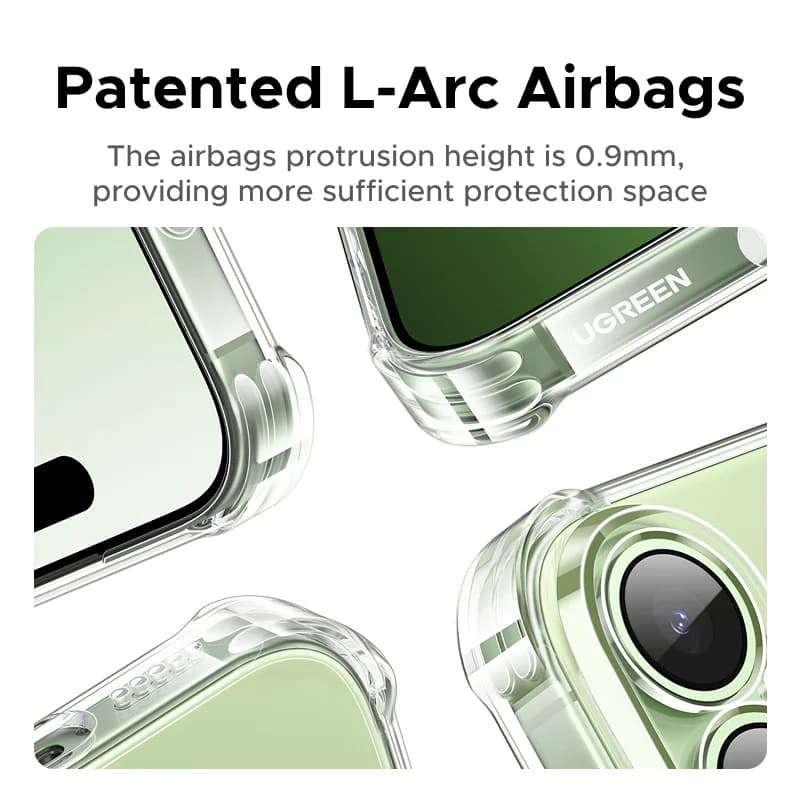 Läbipaistev löögikindel õhupadi ümbris iPhone'ile