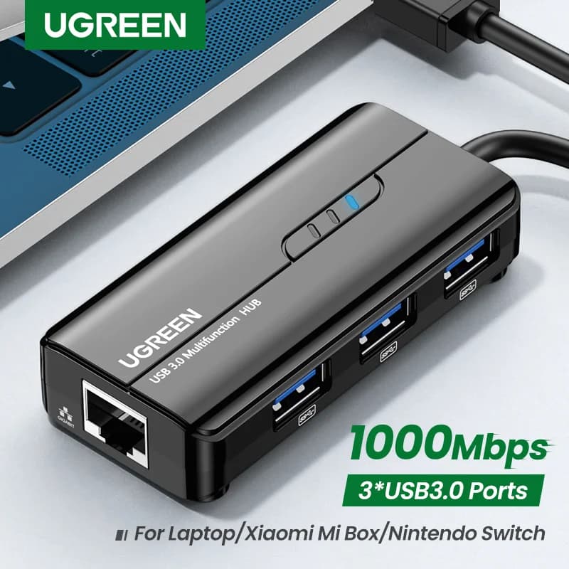 USB 3.0 Gigabit Etherneti adapter ja hub