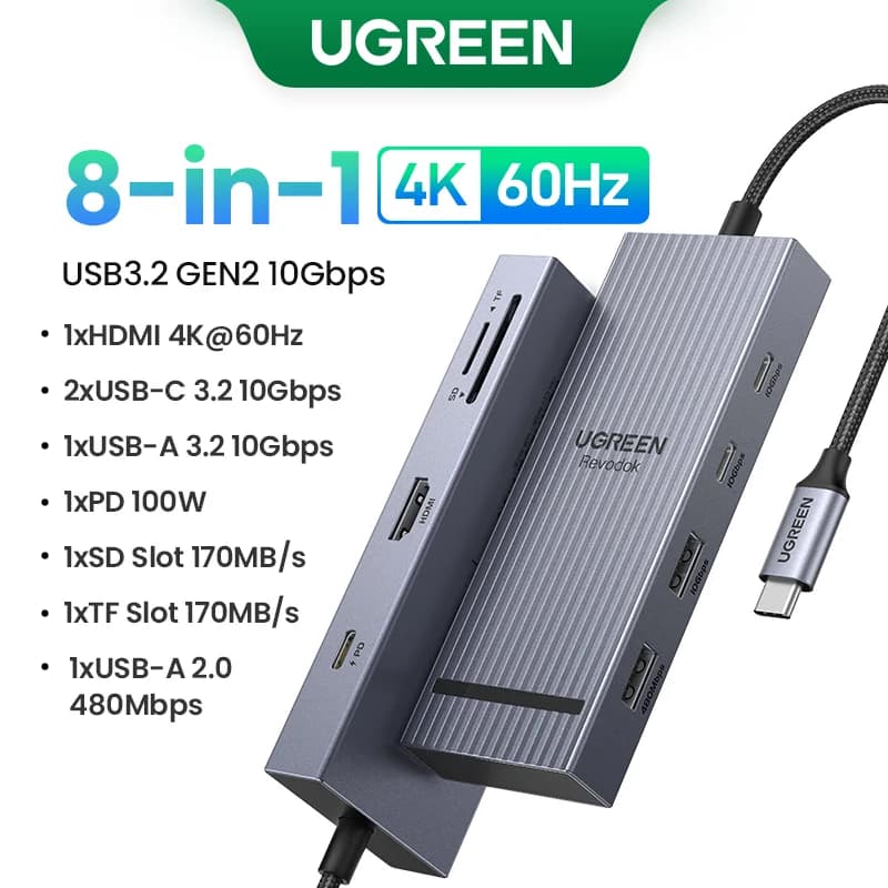USB-C hub kahe HDMI ja RJ45-ga