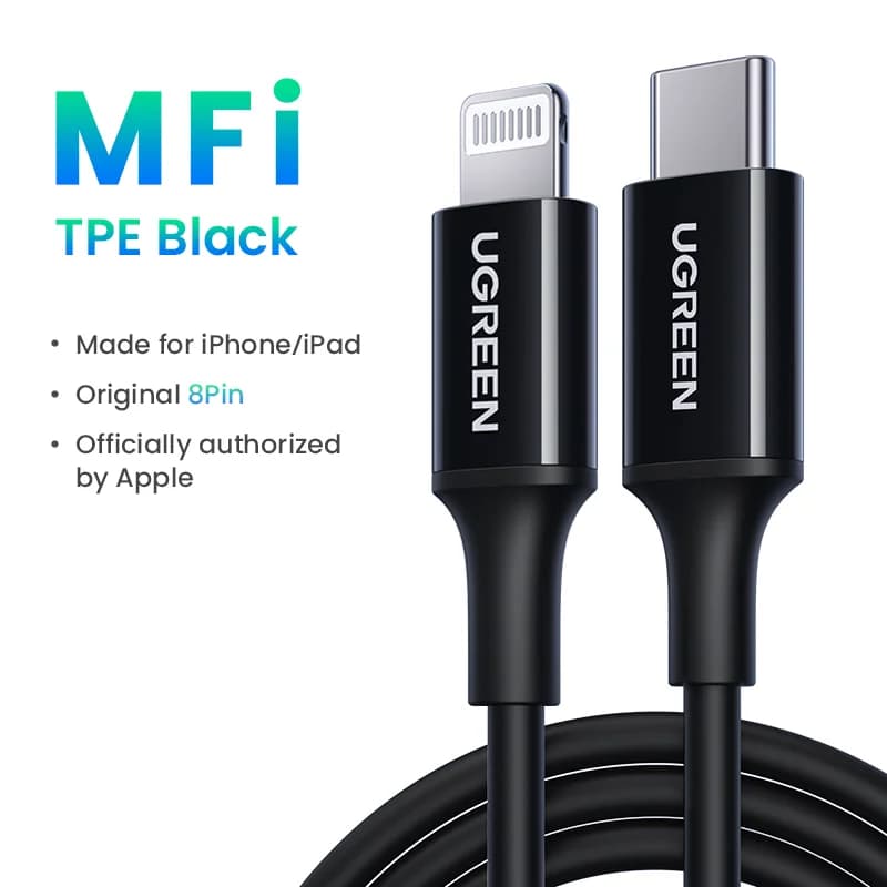 MFi USB-C valguskaabliga kaabel, 30W PD kiirlaadimine