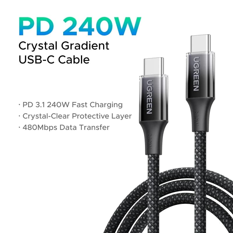 240W USB-C punutud kiirlaadimiskaabel
