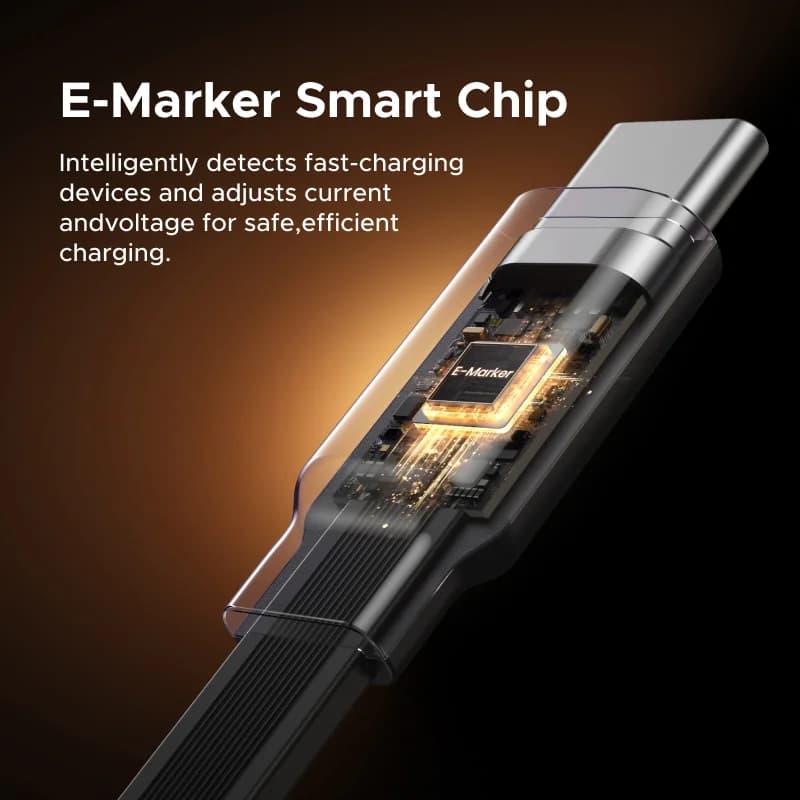 Kokkutõmmatav 100W USB-C kuni USB-C kiirlaadimiskaabel