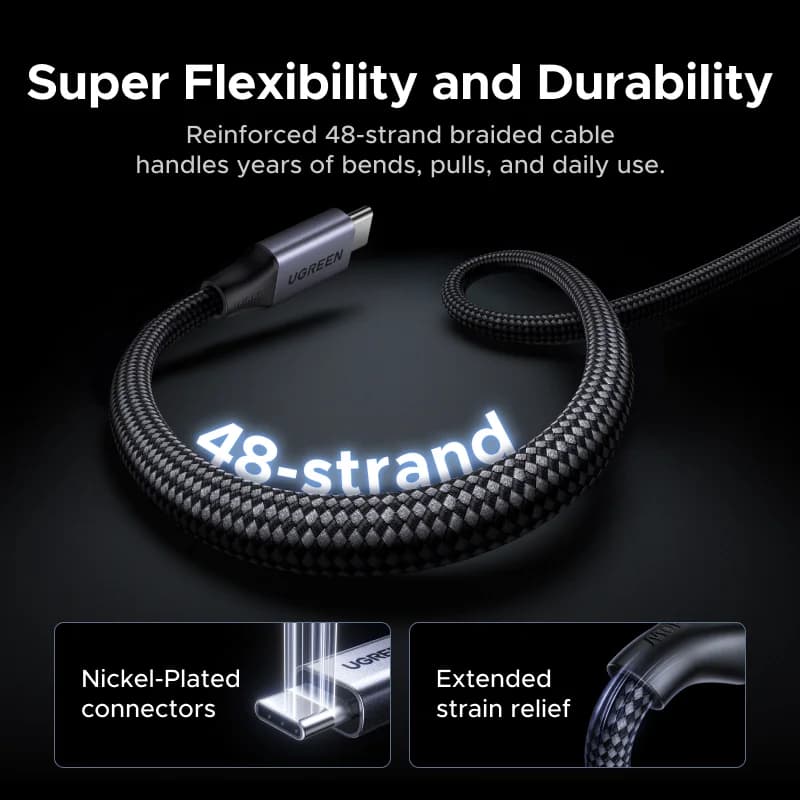 240W USB-C magnetiline punutud laadimisjuhe