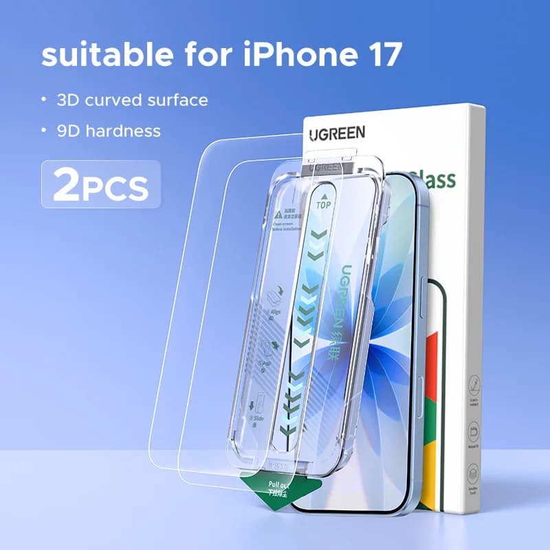 Karastatud klaasist ekraanikaitse iPhone'ile, 2-osaline komplekt