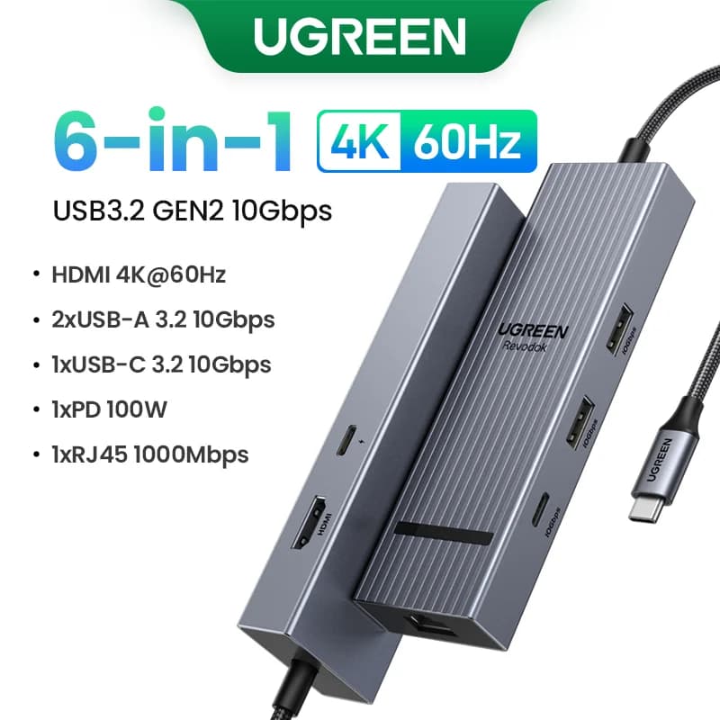 USB-C hub kahe HDMI ja RJ45-ga