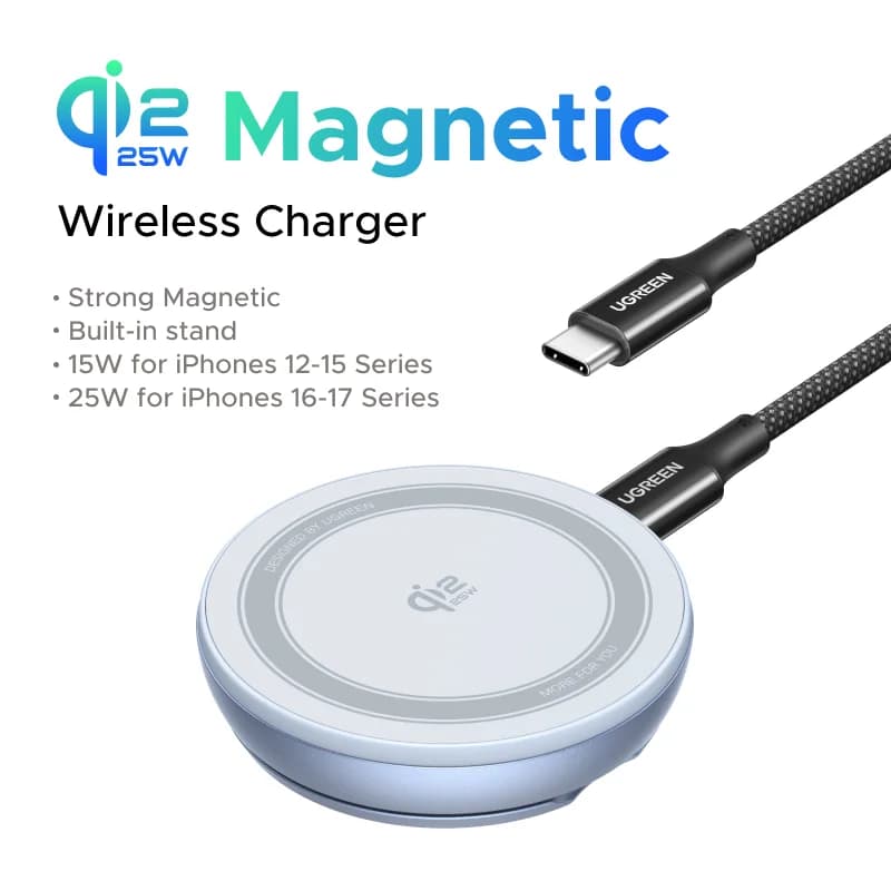 Qi2 magnetiline juhtmevaba laadimislaua alus, 25W