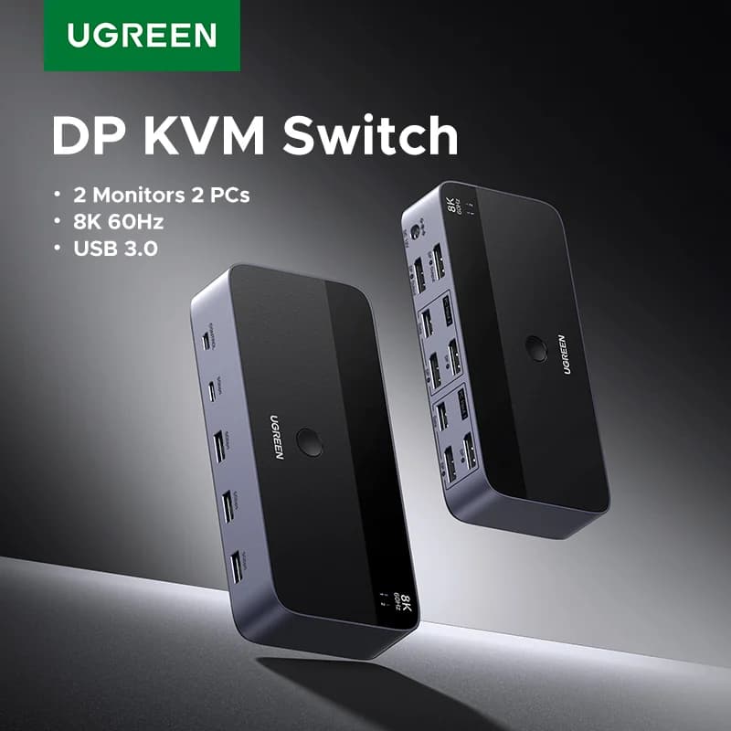 Kahe ekraaniga KVM-lüliti, 8K/60Hz, USB 3.0