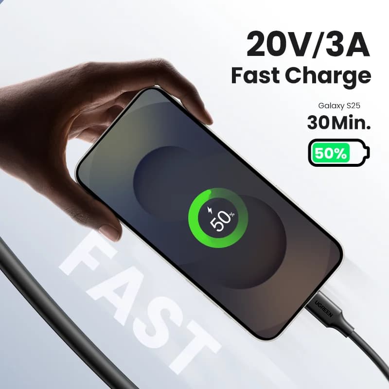USB-C – USB-C kaabel, 60W PD kiirlaadimine