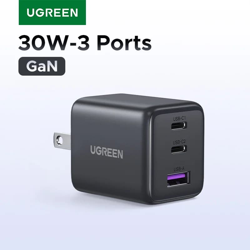 30W GaN USB-C PD laadimisseade, USA pistik