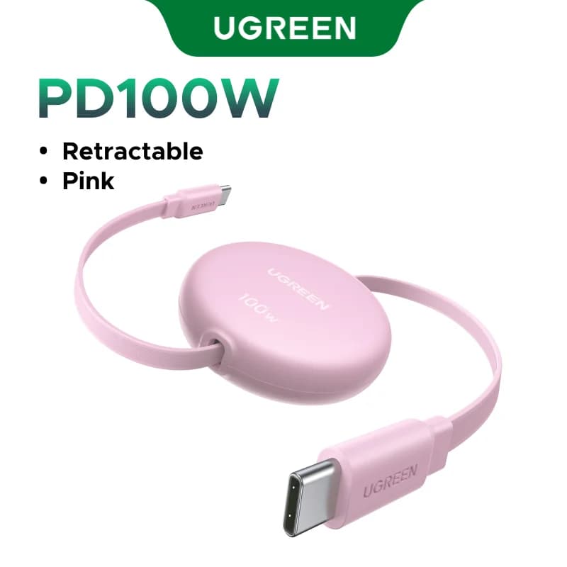 Kokkutõmmatav 100W USB-C kuni USB-C kiirlaadimiskaabel