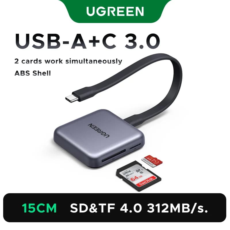 Magnetiline USB-C SD ja TF kaardiluger, 312MB/s