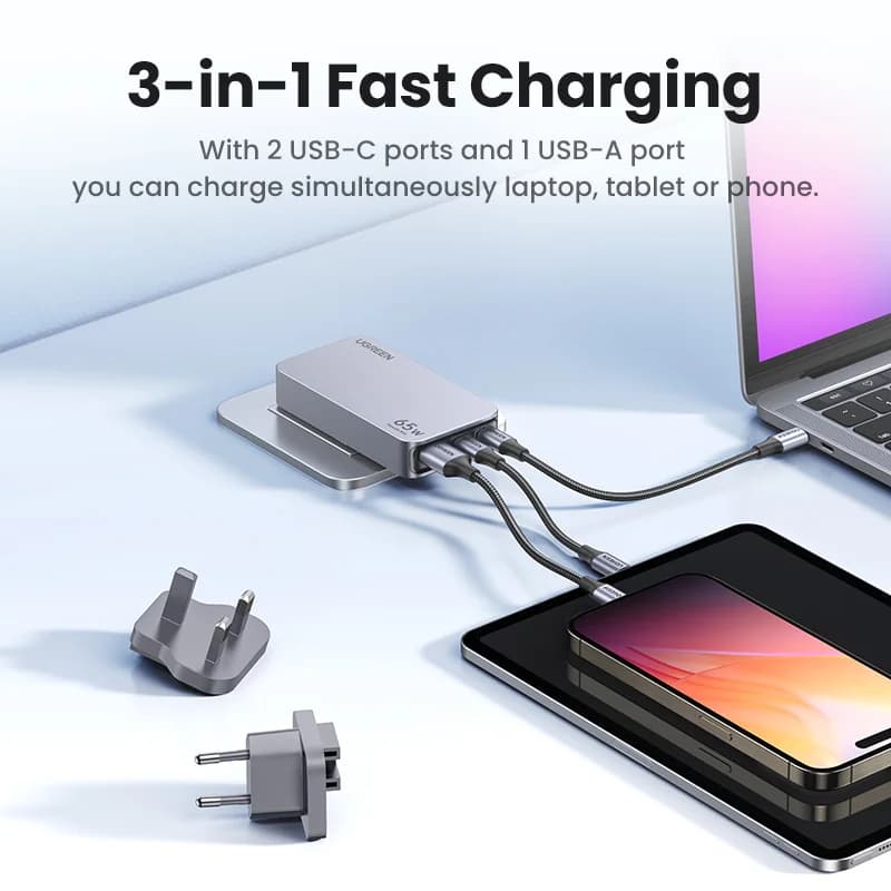 65W GaN USB-C laadija kiirlaadimisega 4.0