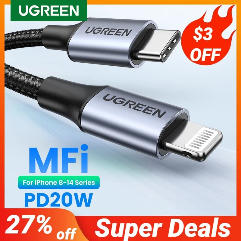 USB-C Lightning-kaabel, 20W PD, MFi