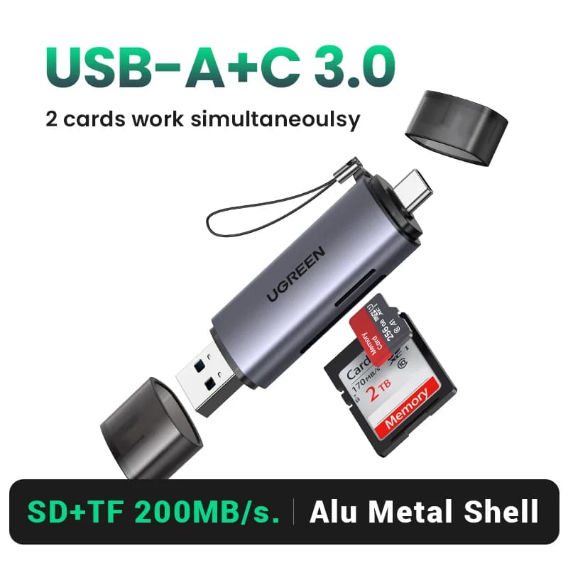 USB 3.0 & USB-C SD/MicroSD kaardilugeja